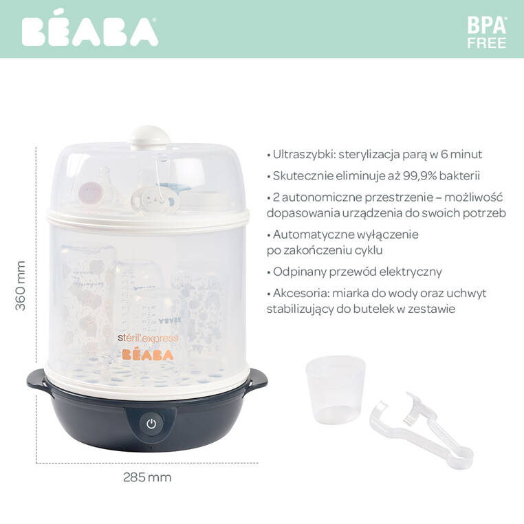 Beaba, Sterylizator parowy 2w1 Night blue Beaba, Sterylizator parowy 2w1 Night blue