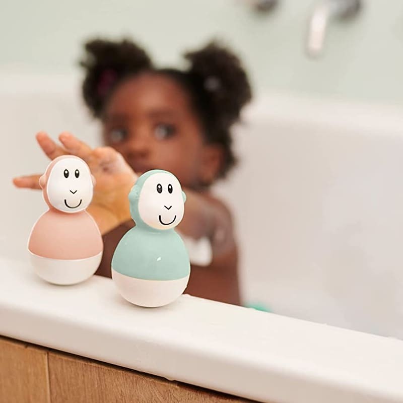 Matchstick Monkey, 2 pływające kiwaczki Małpki Mint & Blush - zabawka do kąpieli