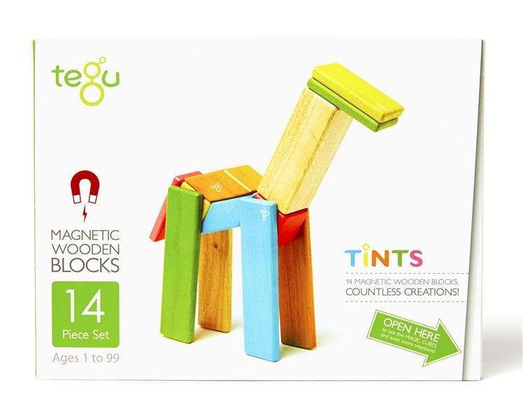Tegu, Drewniane klocki magnetyczne CLASSICS zestaw 14szt Tints Tegu, Drewniane klocki magnetyczne CLASSICS zestaw 14szt Tints