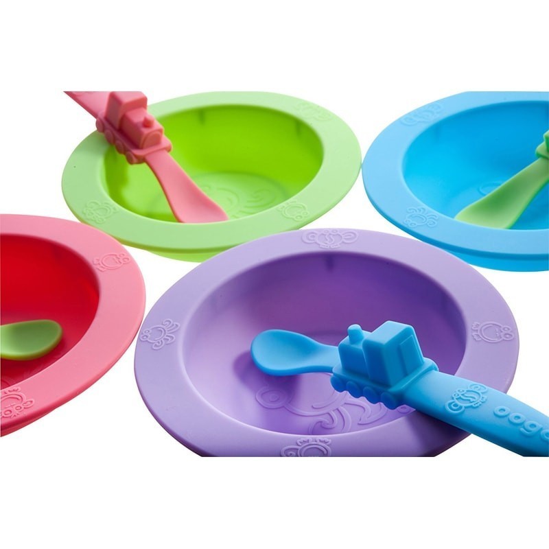 Oogaa, Green Bowl & Lid silikonowa miseczka z pokrywką