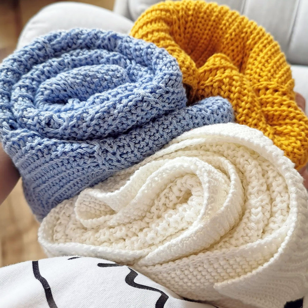 Lullalove, Kocyk muszelka - całoroczny, błękit