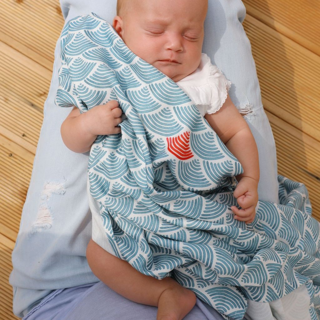 Pink no more,Otulacz bambusowy BLUE OCEAN Pink no more,Otulacz bambusowy BLUE OCEAN