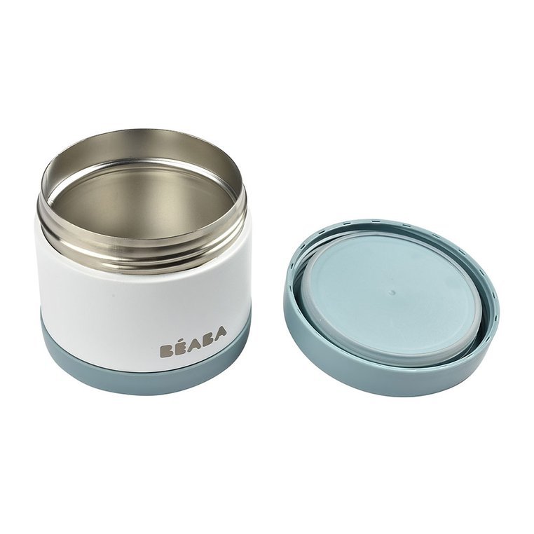 Beaba, Pojemnik - termos obiadowy ze stali nierdzewnej z hermetycznym zamknięciem duży 500 ml baltic blue/white Beaba, Pojemnik - termos obiadowy ze stali nierdzewnej z hermetycznym zamknięciem duży 500 ml baltic blue/white