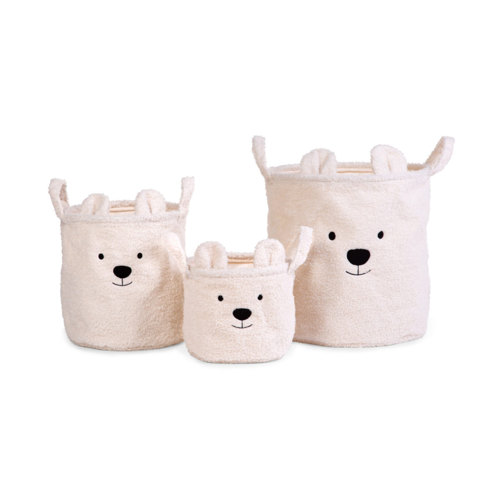Childhome, Pluszowy pojemnik na zabawki 30 x 30 x 30 cm Teddy bear Off white Childhome, Pluszowy pojemnik na zabawki 30 x 30 x 30 cm Teddy bear Off white