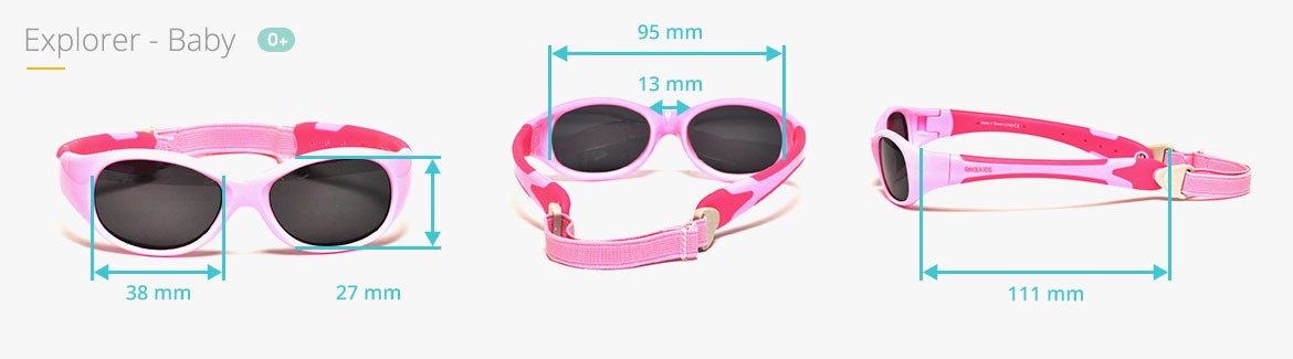 Okulary przeciwsłoneczne Explorer - Aqua and Pink 0-2 lata