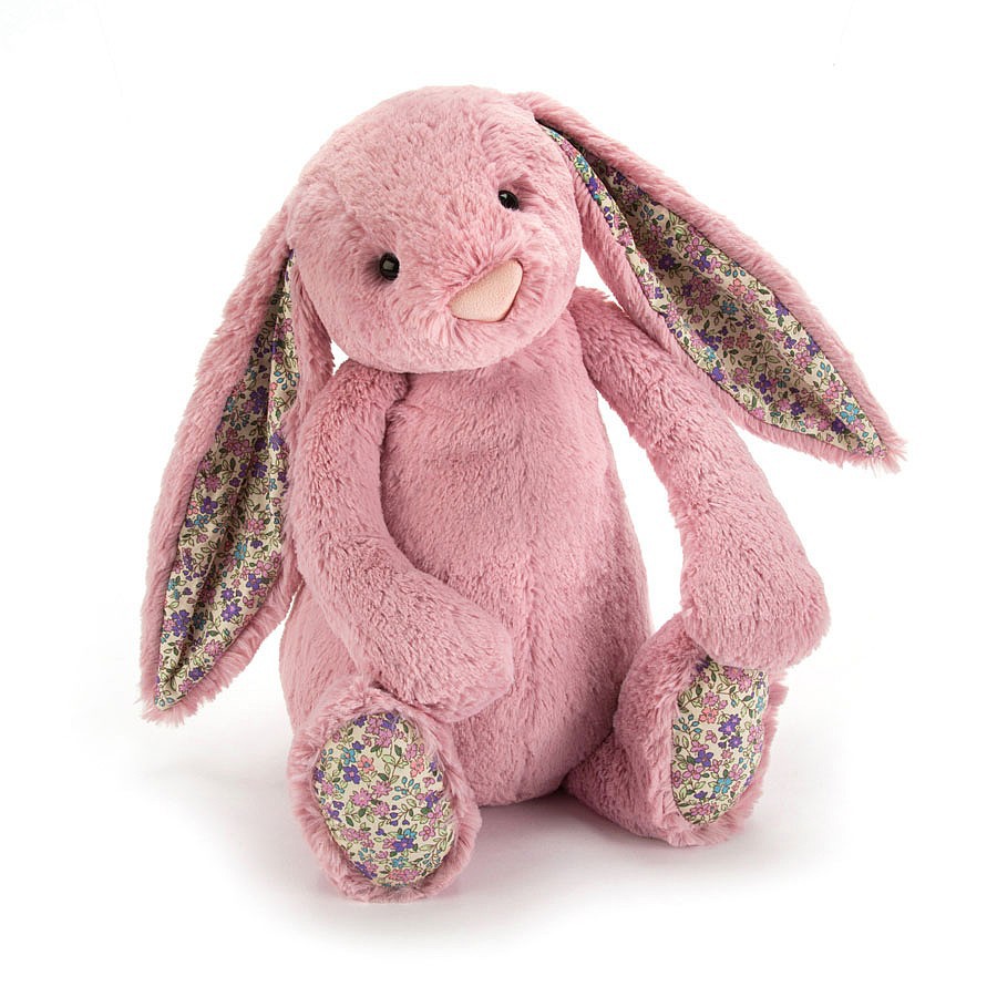 Jellycat,  Królik pudrowy róż z uszami w kwiatki 31cm Jellycat,  Królik pudrowy róż z uszami w kwiatki 31cm