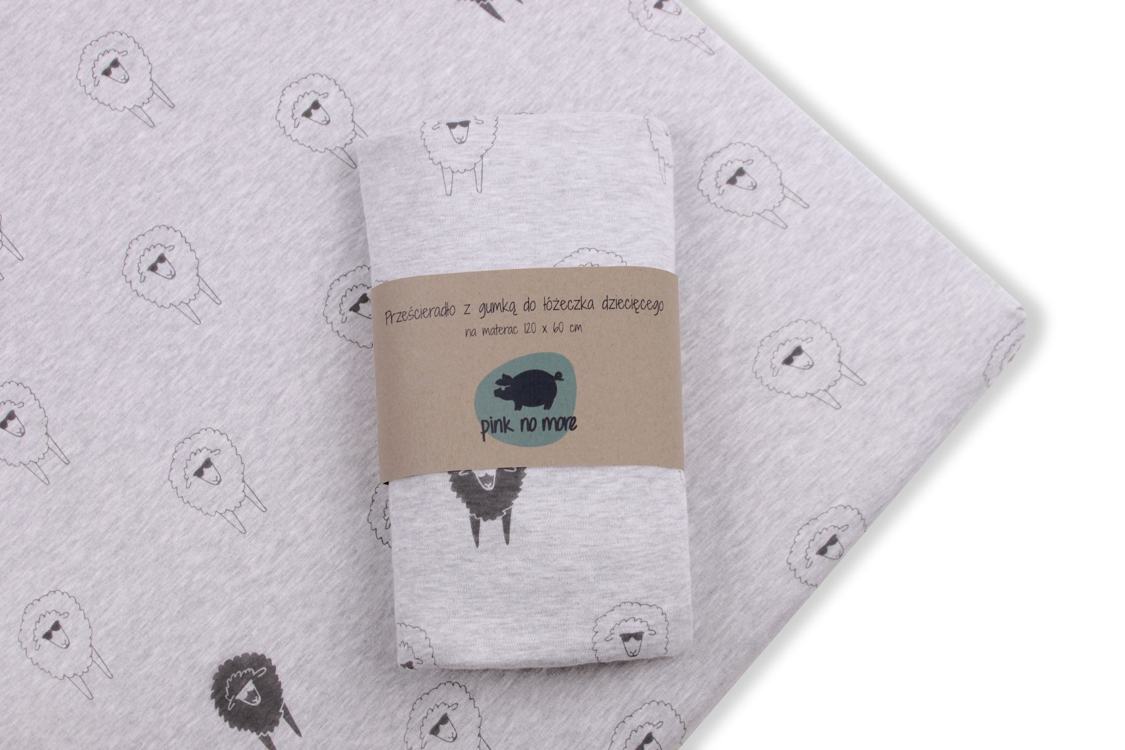Prześcieradło z gumką do łóżeczka owce 70×140 cm Prześcieradło z gumką do łóżeczka owce 70×140 cm