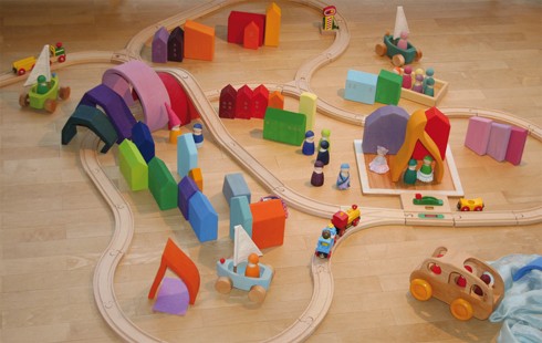 Grimm's, Zestaw tęczowych domków ręcznie malowanych