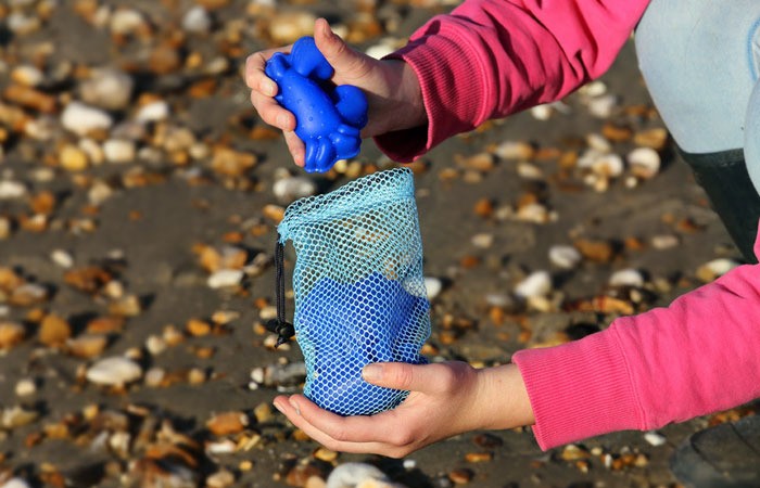 Scrunch, Silikonowe Foremki do piasku, zestaw 4 szt , BŁĘKITNE