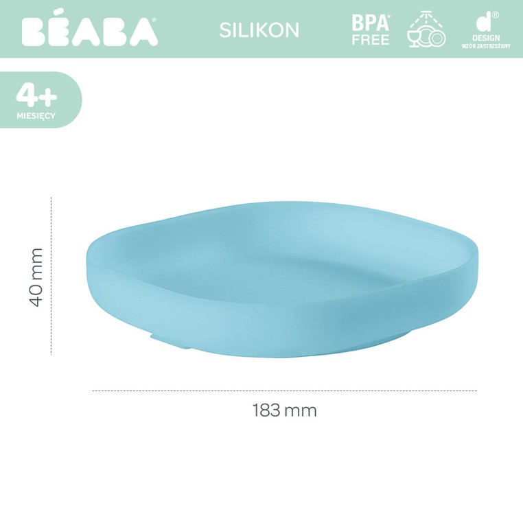 Beaba, Silikonowy talerzyk z przyssawką blue Beaba, Silikonowy talerzyk z przyssawką blue