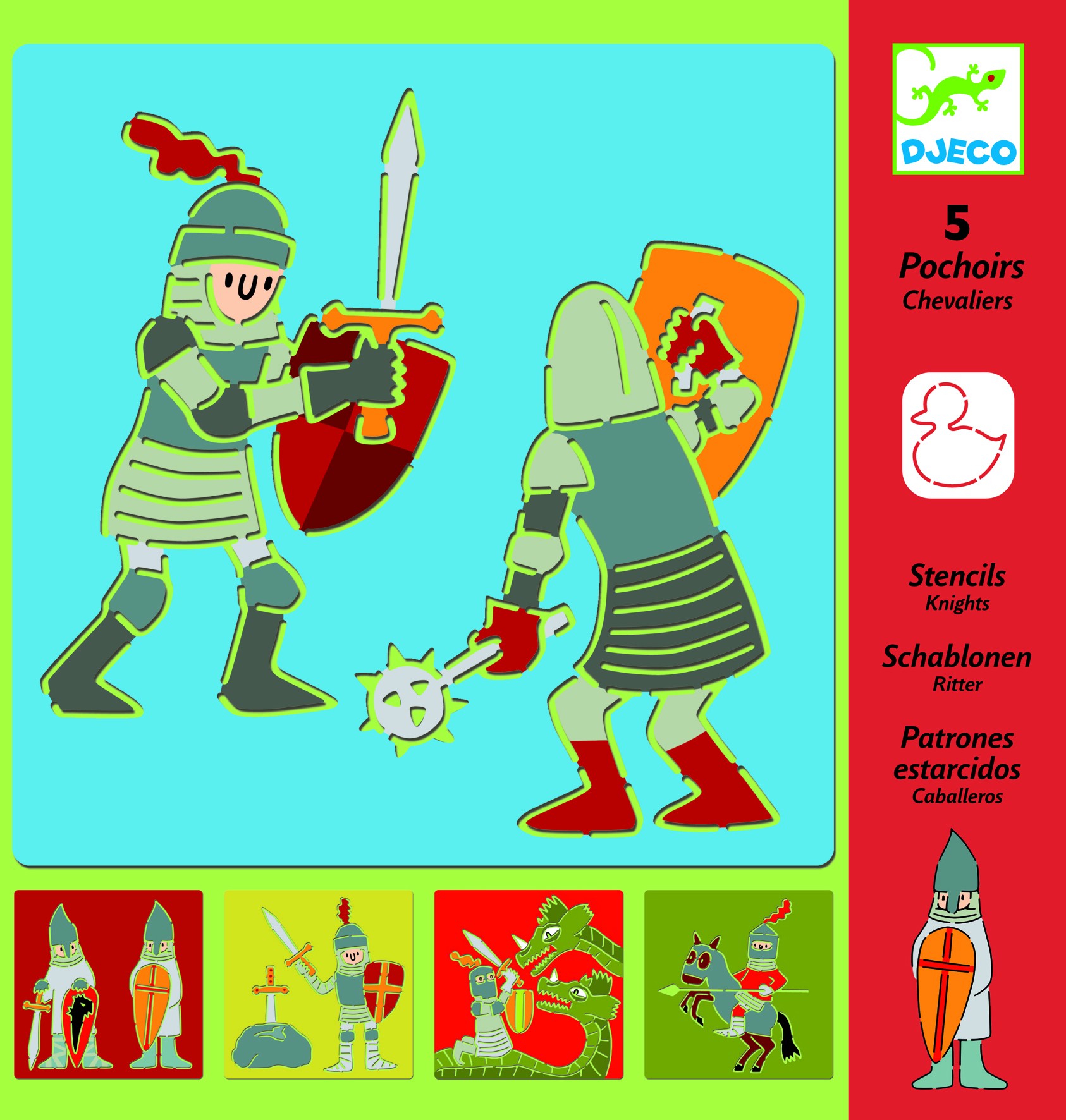 Djeco, Szablon do malowania RYCERZE