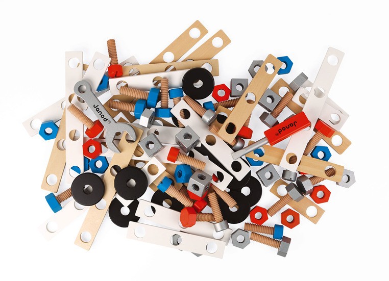 Janod, Zestaw konstruktora 100 elementów Brico ‘Kids kolekcja 2018