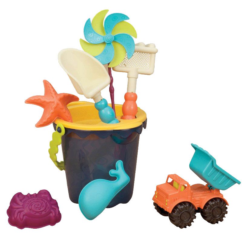 Btoys, wiaderko średnie z akcesoriami do piasku – niebieskie Btoys, wiaderko średnie z akcesoriami do piasku – niebieskie