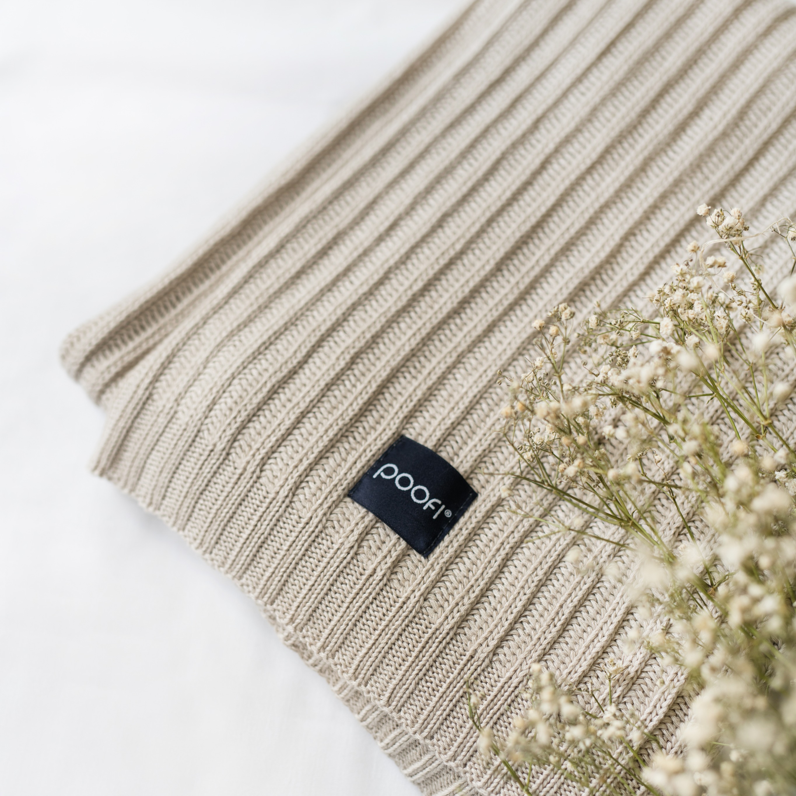 Poofi, Kocyk bambusowy Oslo - jasny beż