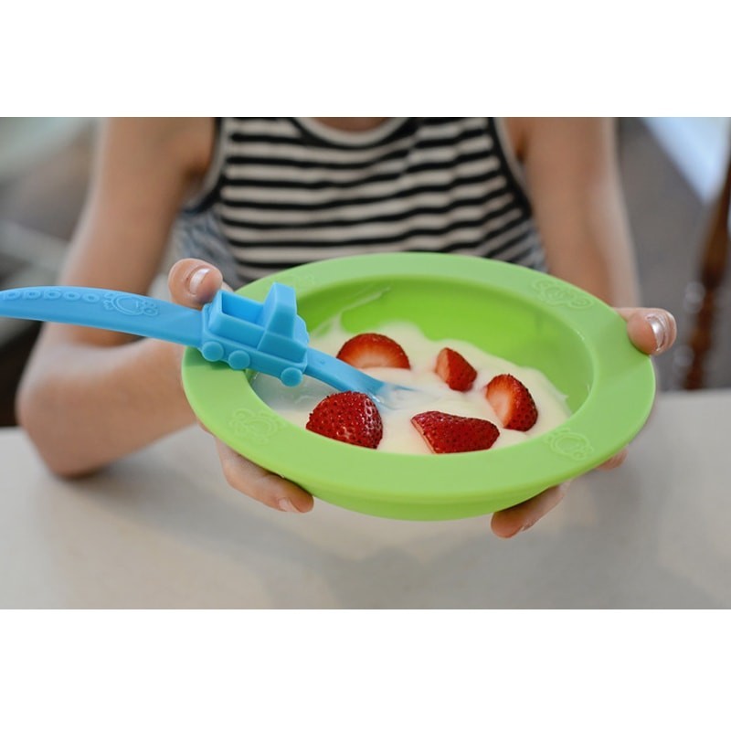 oogaa, Silikonowa łyżeczka do karmienia Blue Truck oogaa, Silikonowa łyżeczka do karmienia Blue Truck