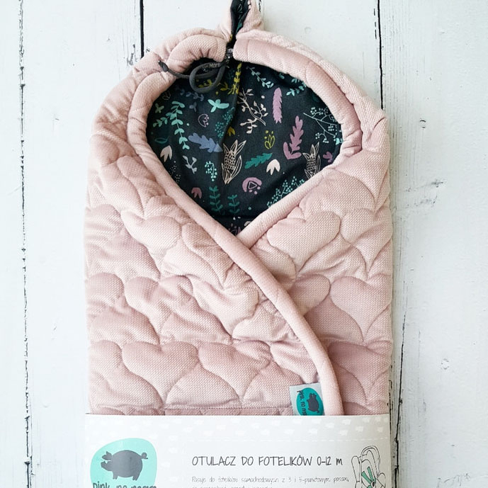 Pink No More, Otulacz do fotelika Pudrowy róż botanic