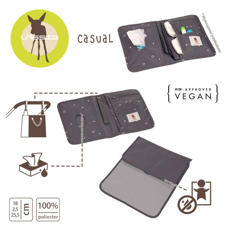 Lassig, Casual Label Przewijak podróżny z etui na akcesoria Universe anthracite