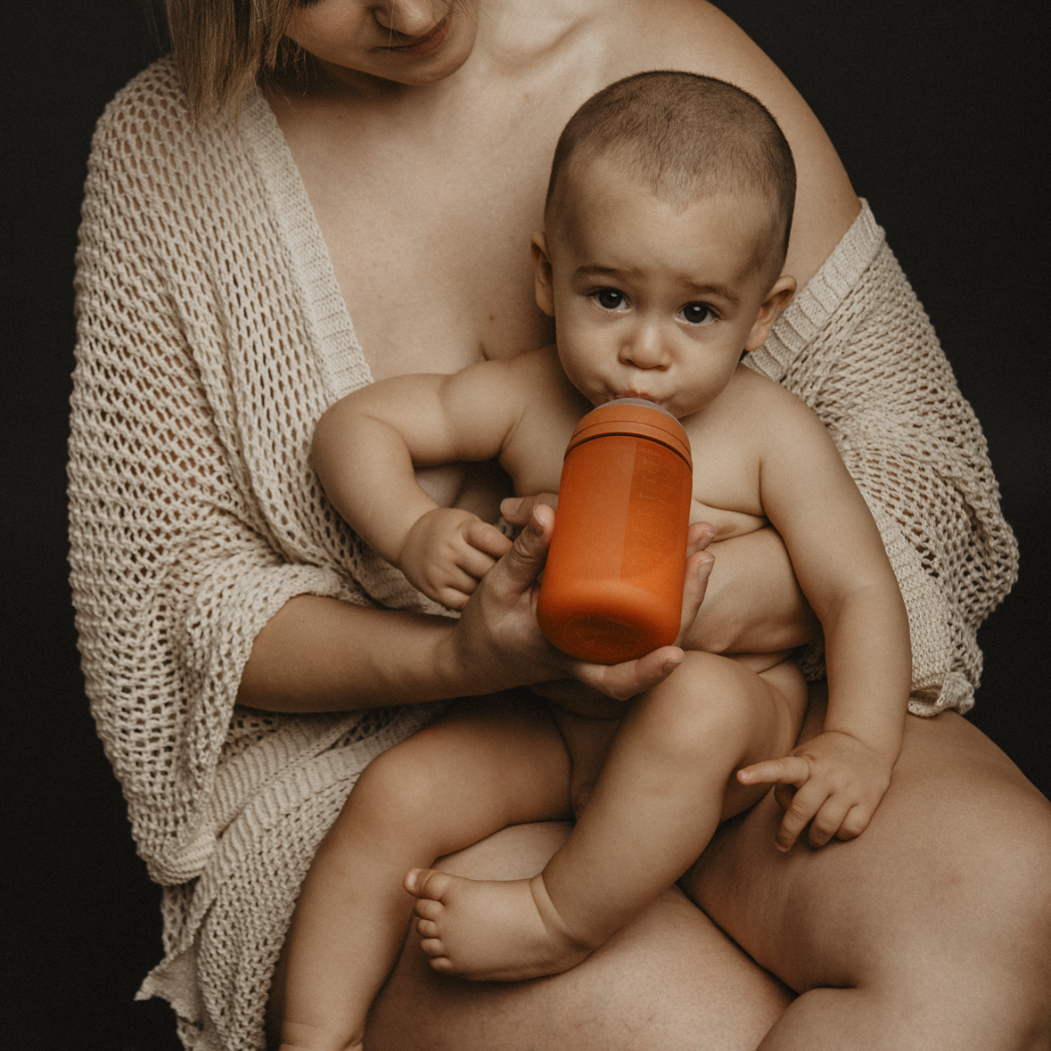 Suavinex, Butelka silikonowa 240ml SX Pro średni przepływ Ceglasty