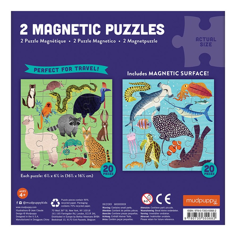 Mudpuppy, Puzzle magnetyczne Zwierzęta lądowe i wodne 4+