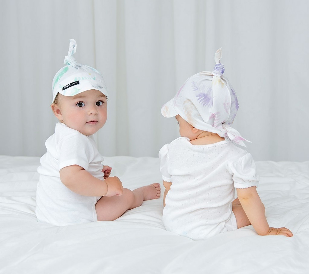 Lullalove , Chustka z daszkiem paprocie mięta Lullalove , Chustka z daszkiem paprocie mięta