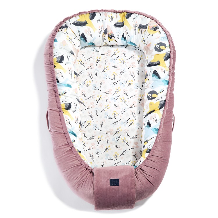La Millou, Velvet Collection - Baby Nest - Cute Birds - French Lawender La Millou, Velvet Collection - Baby Nest - Cute Birds - French Lawender