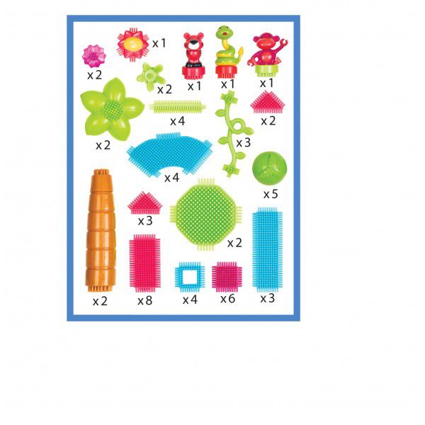 Klocki jeżyki - zestaw dżungla - 58 elementów