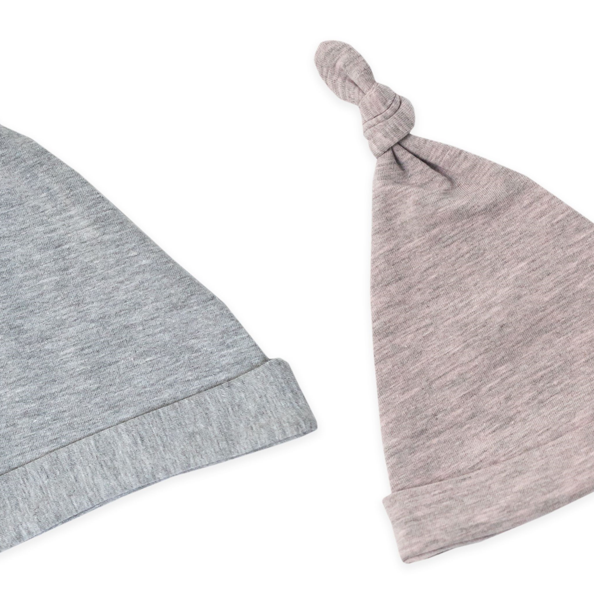 Sleepee, Czapeczka Krasnal 2-pack Jasny Szary/Róż 2-4 miesiące