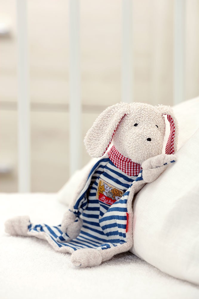 SIGIKID, Przytulaczek komforter Piesek w niebieskie paski