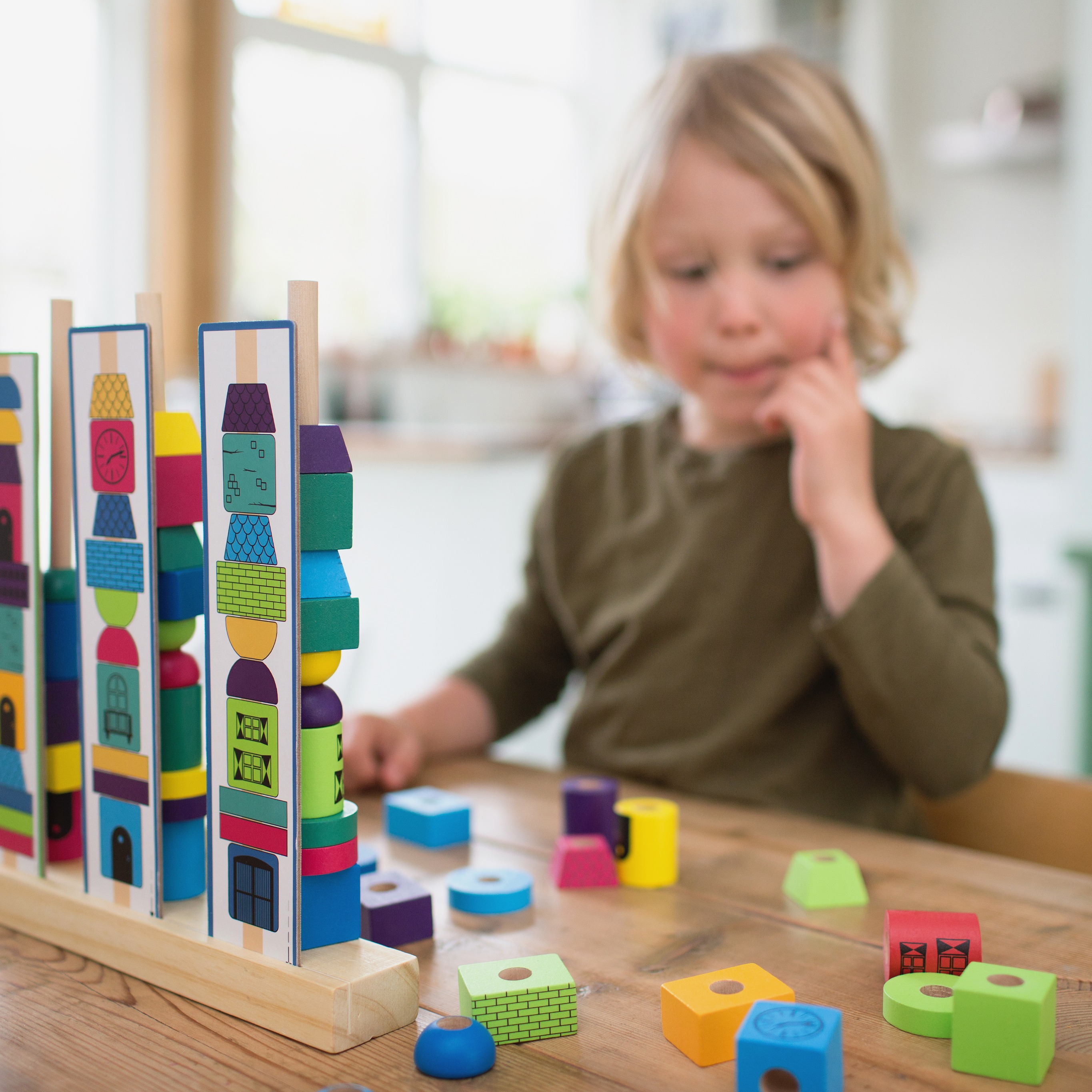 BS Toys, drewniana układanka Wieża klocki