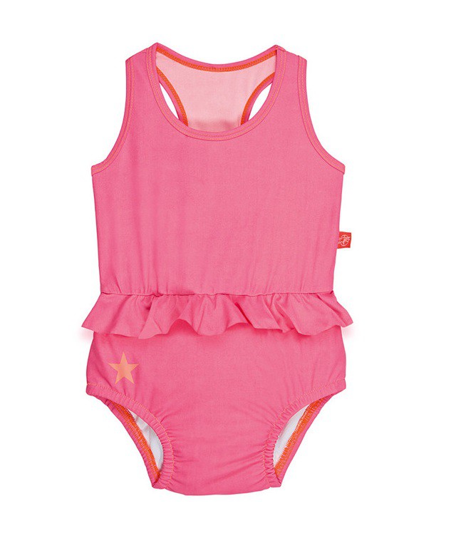 Lassig, kostium do pływania jednoczęściowy z pieluszką Light pink, UV 50+, 0-6 mcy