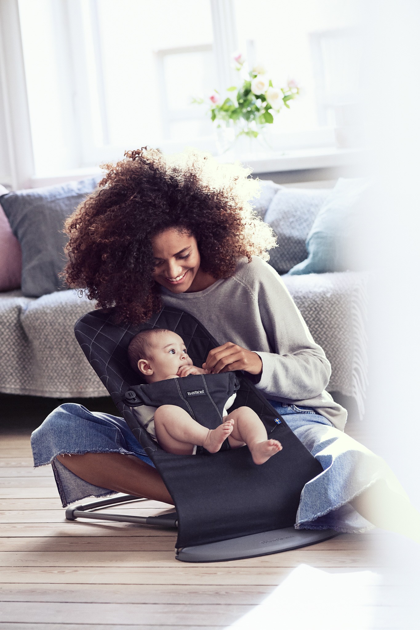 BABYBJORN - leżaczek BLISS COTTON, Czarny