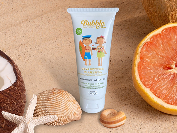 Bubble&CO, Organiczny krem przeciwsłoneczny dla dzieci SPF50+ 100 ml 0m+