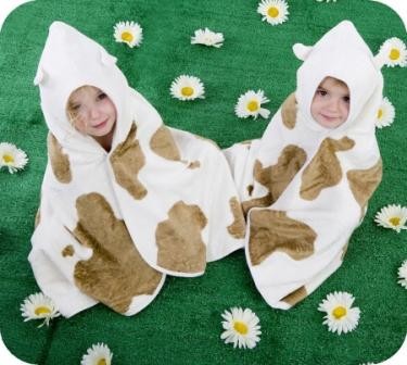 Dziecięcy Bambusowy Ręcznik, Krowie Łatki, Cuddlemoo Dziecięcy Bambusowy Ręcznik, Krowie Łatki, Cuddlemoo