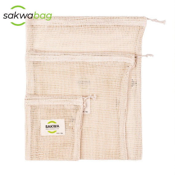 Sakwabag, Worki na zakupy zero waste, zestaw mix, 3 sztuki Sakwabag, Worki na zakupy zero waste, zestaw mix, 3 sztuki