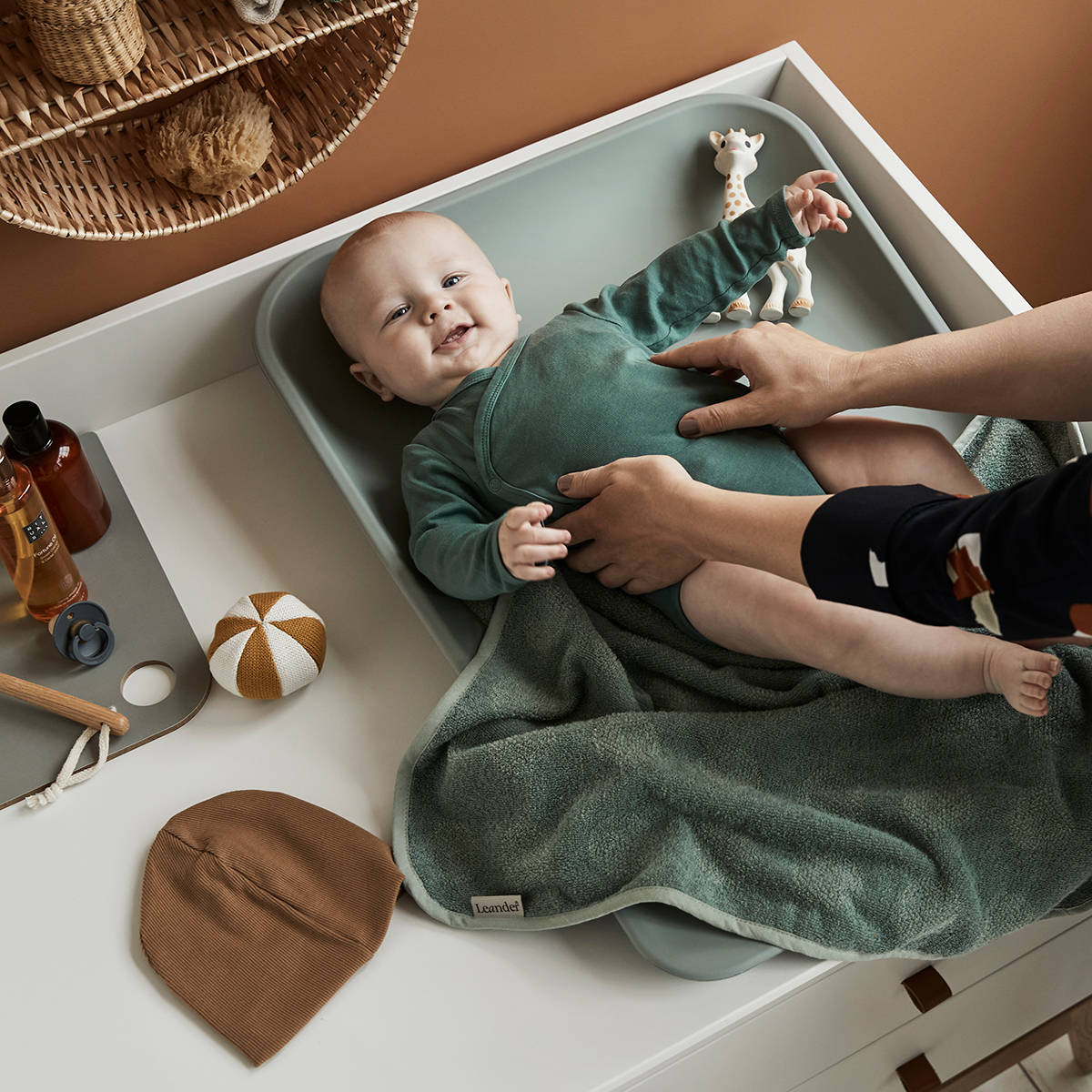 Leander, podkład na przewijak Matty - zielony