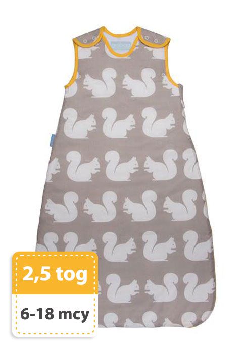 Gro Company, Śpiworek Grobag Kissing Squirells - grubość 2,5 tog 6-18 m
