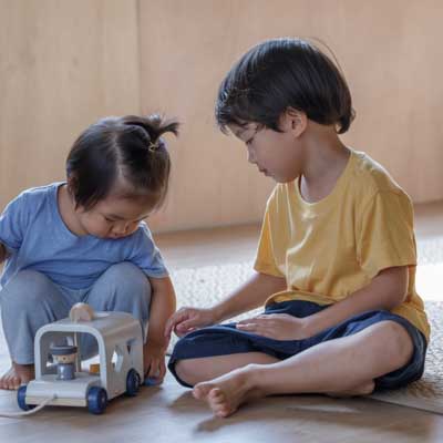 Plan Toys, Autobus - sorter - barwy sadu Plan Toys, Autobus - sorter - barwy sadu