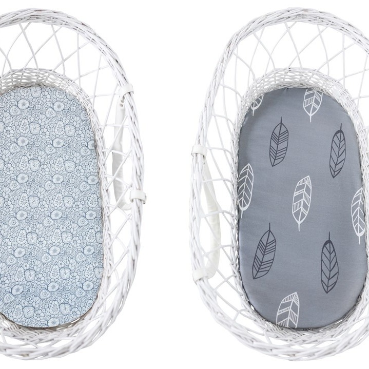 Sleepee, Prześcieradło do gondoli We Care 2-pak Grey/Piórka