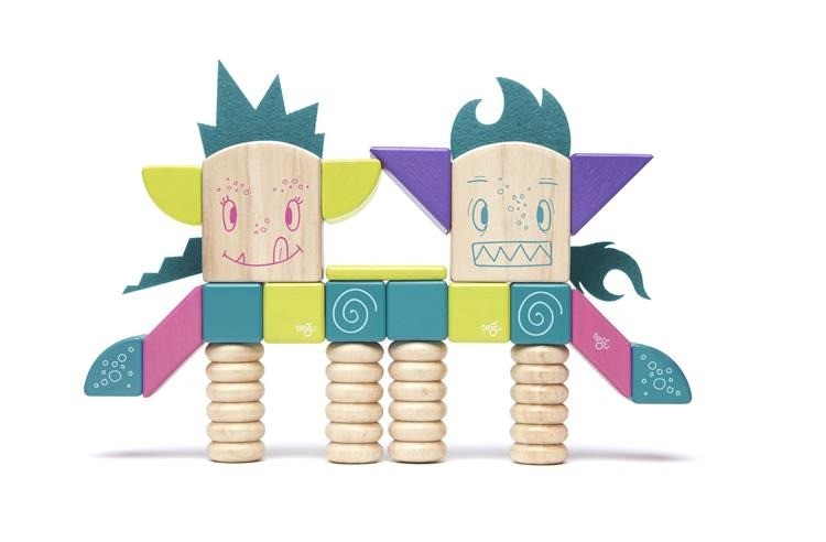 Tegu, Drewniane klocki magnetyczne STICKY MONSTERS Beans & Tumtum Tegu, Drewniane klocki magnetyczne STICKY MONSTERS Beans & Tumtum