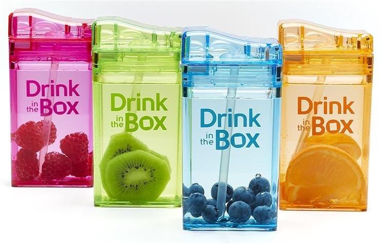 Drink In The Box, Bidon ze słomką orange 240ml Drink In The Box, Bidon ze słomką orange 240ml