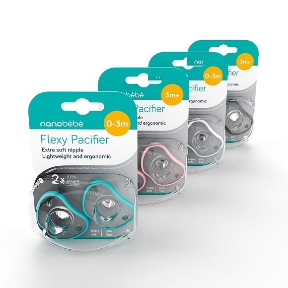 Nanobebe, Smoczek uspokajający Nanobebe Flexy 0-3 m - 2 szt. - biały Nanobebe, Smoczek uspokajający Nanobebe Flexy 0-3 m - 2 szt. - biały