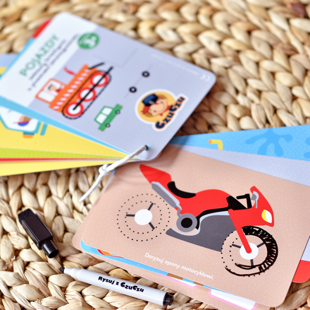 Czuczu, Pojazdy zabawy kreatywne z pisakiem zmazywakiem