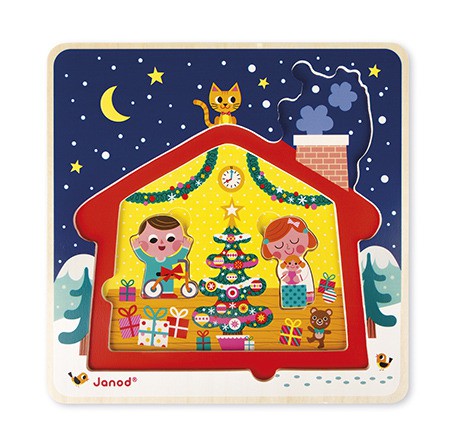 Janod, Puzzle drewniane 3-warstwowe Gwiazdka Janod, Puzzle drewniane 3-warstwowe Gwiazdka