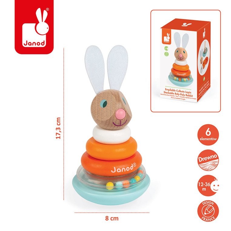 Janod, Układanka drewniana piramida wańka-wstańka Królik