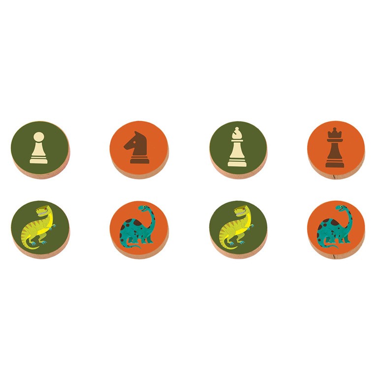 Mudpuppy, Gra Warcaby i Szachy w podróżnym opakowaniu Potężne dinozaury