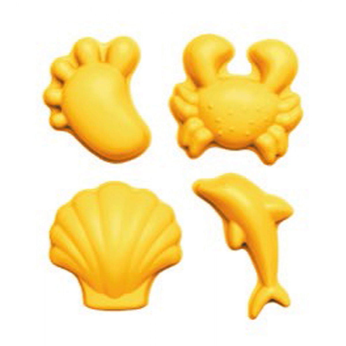 Scrunch, Silikonowe Foremki do piasku 4 szt. - Pastelowy Żółty Scrunch, Silikonowe Foremki do piasku 4 szt. - Pastelowy Żółty