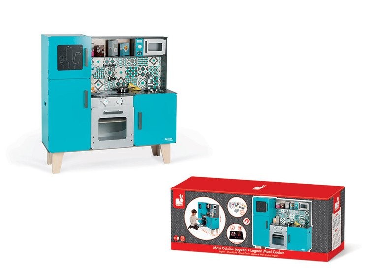 Janod, Kuchnia drewniana XL z dźwiękiem i 15 akcesoriami Lagoon