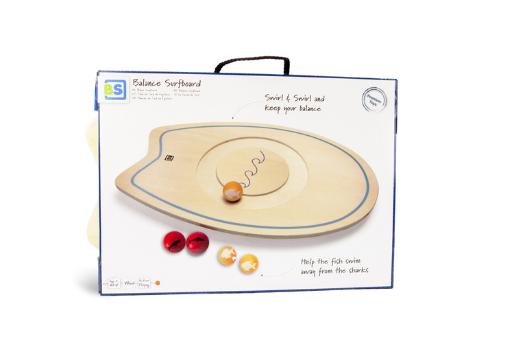 BS Toys, Drewniana deska balansująca z kulkami XL (46 cm)