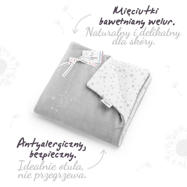 ColorStories, Kocyk welurowy dla niemowląt Tender Touch gray