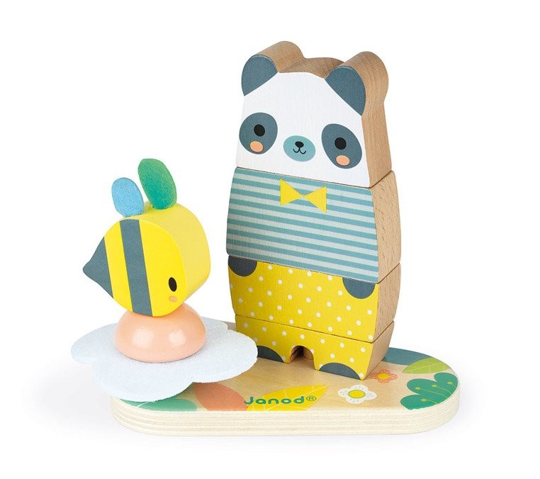 Janod, Układanka drewniana piramida Miś Pure